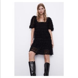 ZARA Fringe Tulle Dress